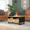 Tömör mangófa és szerelt fa dohányzóasztal 80 x 54 x 40 cm