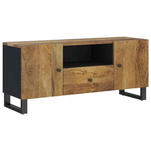 Tömör mangófa és szerelt fa TV-szekrény 105 x 33,5 x 46 cm