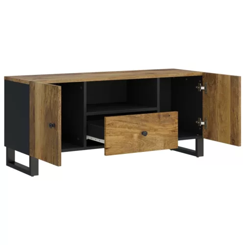 Tömör mangófa és szerelt fa TV-szekrény 105 x 33,5 x 46 cm