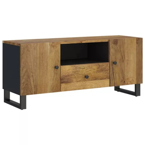 Tömör mangófa és szerelt fa TV-szekrény 105 x 33,5 x 46 cm