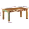 Tömör újrahasznosított fa dohányzóasztal 100 x 55 x 45 cm