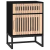 2 db fekete szerelt fa és vas éjjeliszekrény 40x30x55,5 cm
