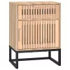 2 db szerelt fa és vas éjjeliszekrény 40x30x55,5 cm