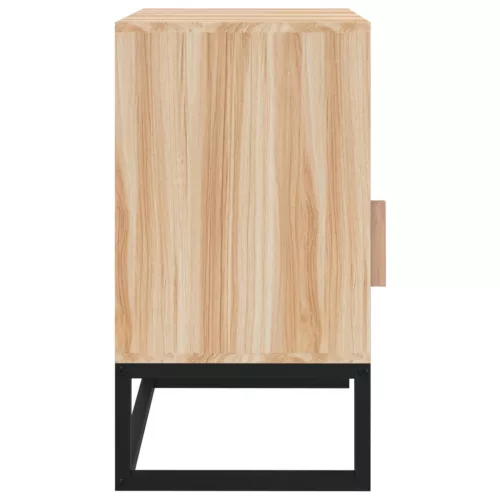 2 db szerelt fa és vas éjjeliszekrény 40x30x55,5 cm