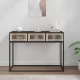 Fekete szerelt fa és vas tálalóasztal 105x30x75 cm