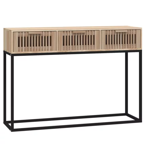 Szerelt fa és vas tálalóasztal 105x30x75 cm