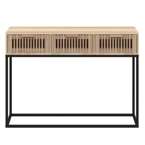 Szerelt fa és vas tálalóasztal 105x30x75 cm