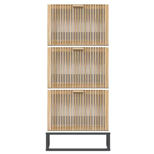 Fehér szerelt fa cipősszekrény 52x25x120 cm