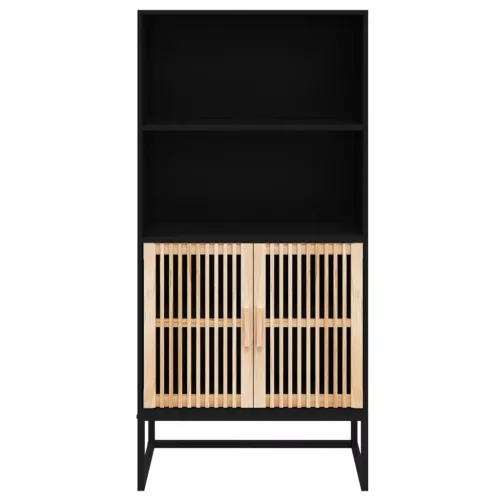 Fekete szerelt fa magasszekrény 60 x 35 x 125 cm