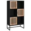 Fekete szerelt fa magasszekrény 70 x 35 x 125 cm