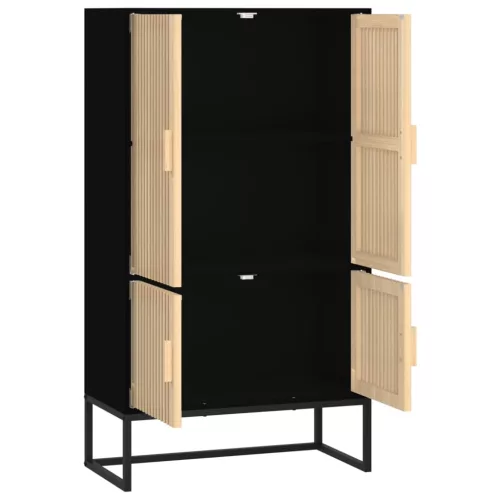 Fekete szerelt fa magasszekrény 70 x 35 x 125 cm