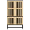 Fekete szerelt fa magasszekrény 70 x 35 x 125 cm