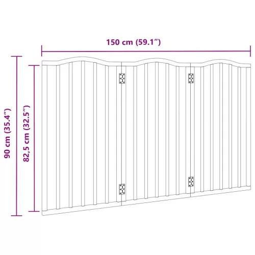 Nyárfa 3 paneles összecsukható kutyakapu 150 cm
