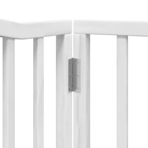 Fehér nyárfa 4 paneles összecsukható kutyakapu ajtóval 320 cm