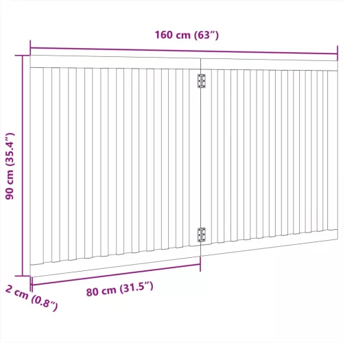 Nyárfa 2 paneles összecsukható kutyakapu 160 cm