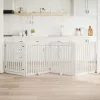Fehér nyárfa 4 paneles összecsukható kutyakapu ajtóval 320 cm