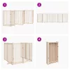 Tömör fenyőfa kutyakapu összecsukható ajtóval, 6 panel, 300 cm