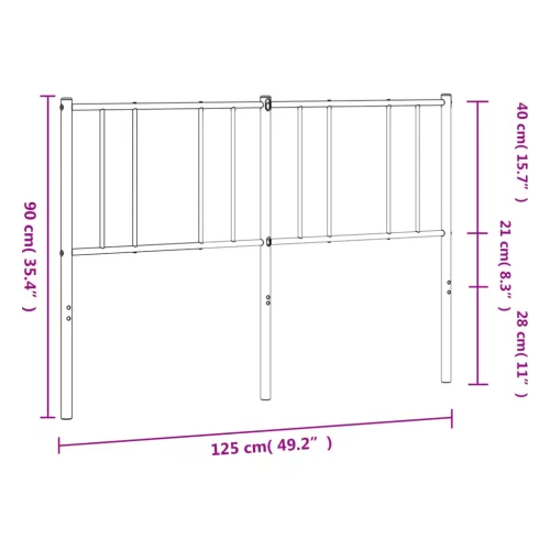 Fehér fém fejtámla 120 cm