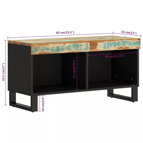 Tömör újrahasznosított fa TV-szekrény 85 x 33 x 43,5 cm