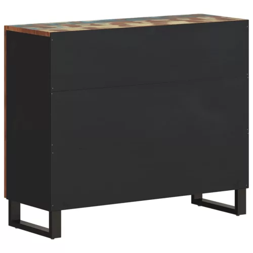 Tömör 2 ajtós újrahasznosított fa tálalószekrény 90x33x75 cm