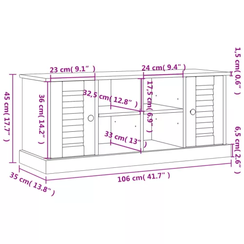 VIGO tömör fenyőfa cipőtároló pad 106 x 35 x 45 cm