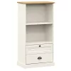 VIGO fehér tömör fenyőfa könyvespolc 60x35x114,5 cm
