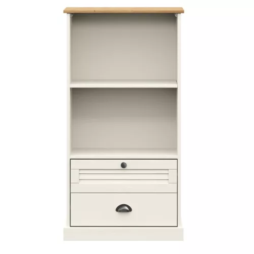 VIGO fehér tömör fenyőfa könyvespolc 60x35x114,5 cm