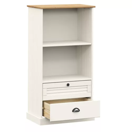 VIGO fehér tömör fenyőfa könyvespolc 60x35x114,5 cm