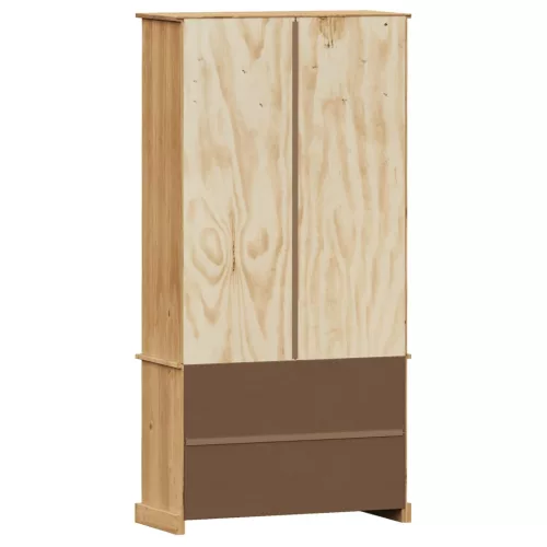 VIGO üvegvitrines tömör fenyőfa éjjeliszekrény 85x35x170 cm