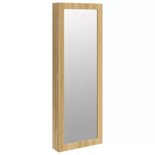 Falra szerelhető tükrös ékszerszekrény LED fényekkel