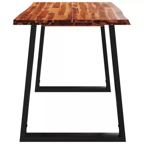 Tömör akácfa étkezőasztal természetes éllel 110 x 70 x 75 cm