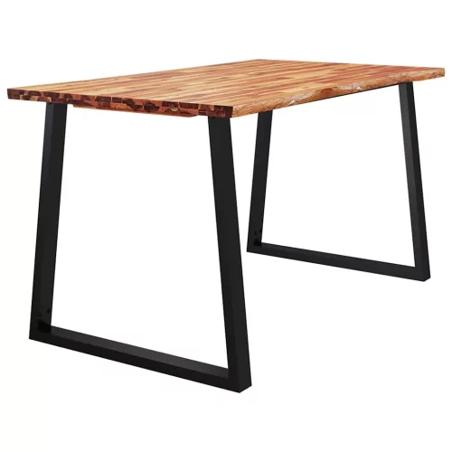 Tömör akácfa étkezőasztal természetes éllel 140 x 80 x 75 cm