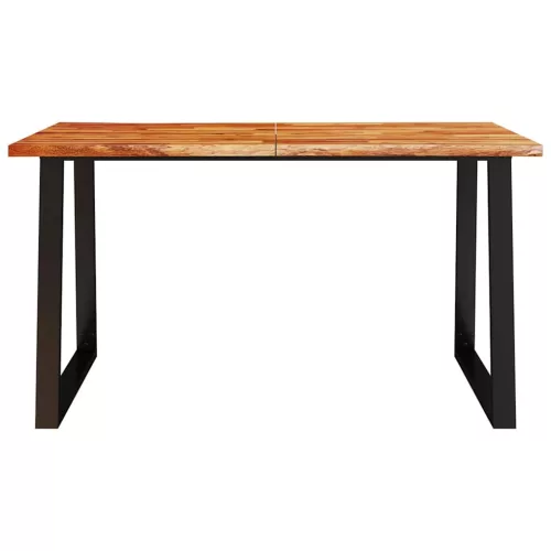 Tömör akácfa étkezőasztal természetes éllel 140 x 80 x 75 cm