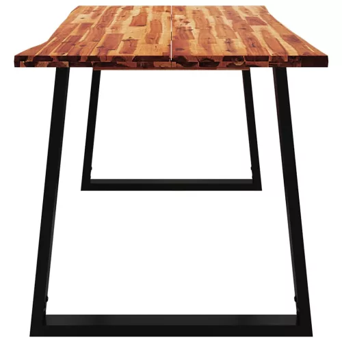Tömör akácfa étkezőasztal természetes éllel 140 x 80 x 75 cm