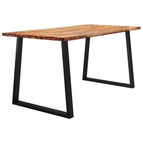 Tömör akácfa étkezőasztal természetes éllel 160 x 80 x 75 cm