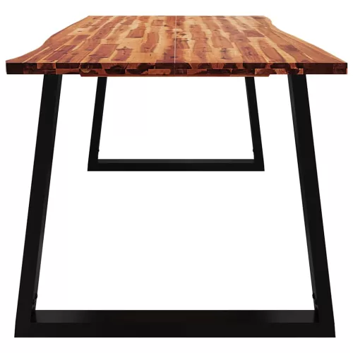 Tömör akácfa étkezőasztal természetes éllel 200 x 90 x 75 cm
