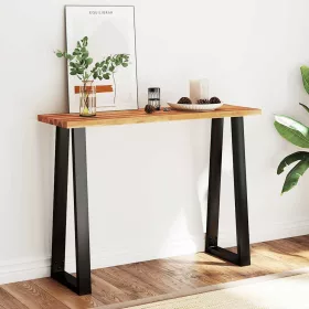   Tömör akácfa konzolasztal természetes éllel 110x35x80 cm