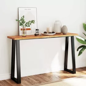   Tömör akácfa konzolasztal természetes éllel 140 x 40 x 80 cm