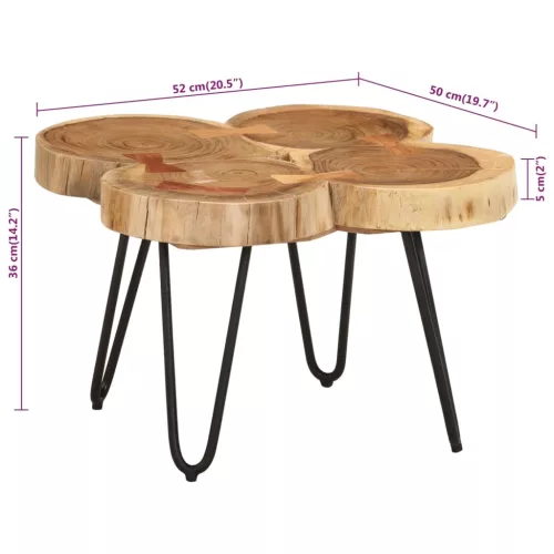 Tömör akácfa dohányzóasztal 4 rönkszelet 36 cm