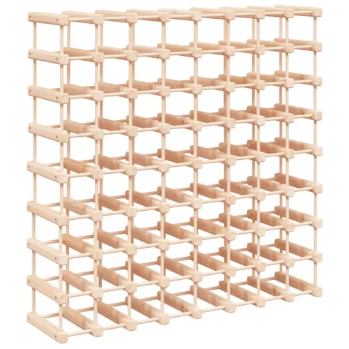 Tömör fenyőfa bortartó 72 palackhoz 90,5x23x90,5 cm