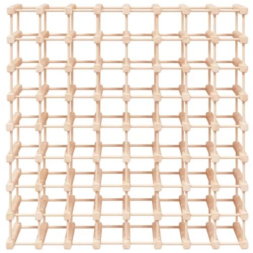 Tömör fenyőfa bortartó 72 palackhoz 90,5x23x90,5 cm