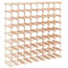 Tömör fenyőfa bortartó 72 palackhoz 90,5x23x90,5 cm