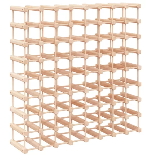 Tömör fenyőfa bortartó 72 palackhoz 90,5x23x90,5 cm