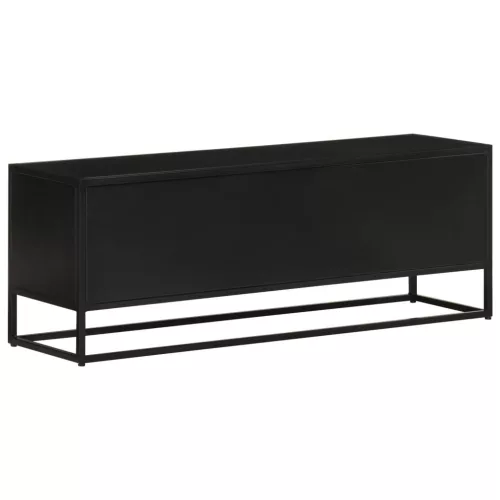 Tömör mangófa és vas TV-szekrény 110 x 30 x 40 cm