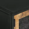 Tömör mangófa és vas TV-szekrény 110 x 30 x 40 cm