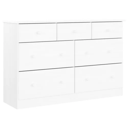 ALTA fehér tömör fenyőfa komód 112x35x73 cm