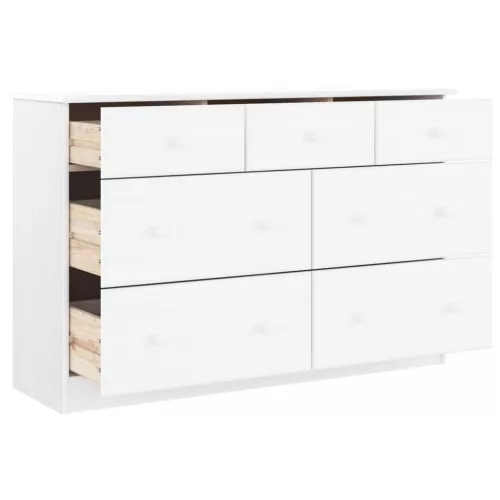 ALTA fehér tömör fenyőfa komód 112x35x73 cm