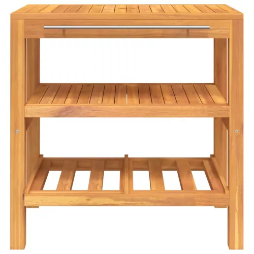 Tömör fa fürdőszobai pipereszekrény 2 polccal 74 x 45 x 75 cm