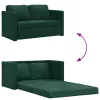 2 az 1-ben sötétzöld bársony padlókanapéágy 122 x 204 x 55 cm