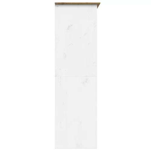 BODO fehér és barna tömör fenyőfa ruhásszekrény 146x53,5x173 cm